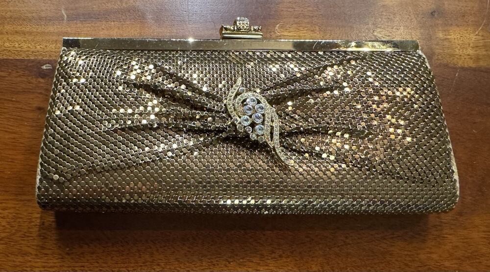 Vintage Kate Landry Gold Mesh Envelope Style Evening Bag Clutch